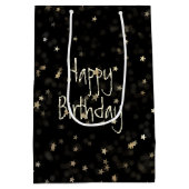 Sac Cadeau Moyen 95e anniversaire Sparklers en noir avec étoiles (Dos)