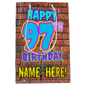 Sac Cadeau Moyen 97e anniversaire : Amusant, Graffiti urbain inspir (Devant)