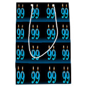 Sac Cadeau Moyen 99e anniversaire avec des bougies (Devant)