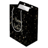 Sac Cadeau Moyen 99e anniversaire Sparklers en noir avec étoiles (Dos Angle)