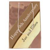 Sac Cadeau Moyen 9e anniversaire Mariage, saule et cuivre (Dos)