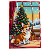 Sac Cadeau Moyen A Cute Festive Corgi Christmas (Devant)