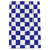 Sac Cadeau Moyen à damiers bleu et blanc (Devant)