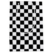 Sac Cadeau Moyen À damiers noir et blanc (Devant)