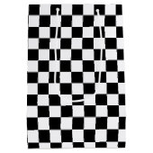 Sac Cadeau Moyen À damiers noir et blanc (Dos)