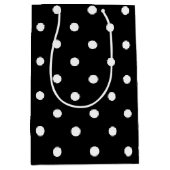Sac Cadeau Moyen À petits pois noir et blanc classique (Devant)
