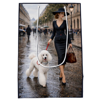 Sac Cadeau Moyen A Rainy Day In Paris, Poodle 