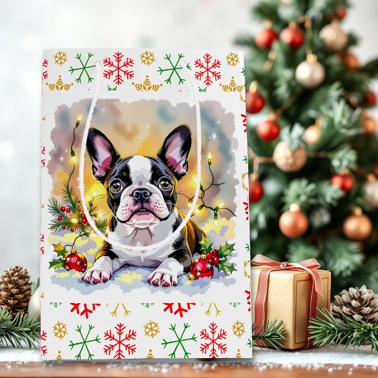 Sac Cadeau Moyen A Sweet Boston Terrier Christmas