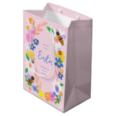 Sac Cadeau Moyen Abeilles du jardin fleuri Pâques (Dos Angle)