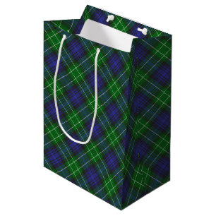 Sac Cadeau Moyen Abercrombie Blue Green Tartan