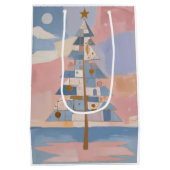 Sac Cadeau Moyen Abstract Christmas Geometry (Dos)