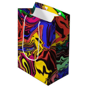 Sac Cadeau Moyen Abstrait Coloré Twirly / Poussé /