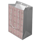 Sac Cadeau Moyen Abstrait de fleurs blanches  (Devant Angle)