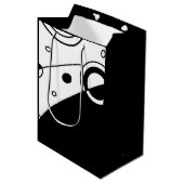 Sac Cadeau Moyen Abstrait moderne noir et blanc (Devant Angle)