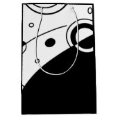 Sac Cadeau Moyen Abstrait moderne noir et blanc (Devant)