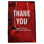 Sac Cadeau Moyen Abstrait noir et rouge moderne - Merci (Devant)