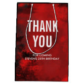 Sac Cadeau Moyen Abstrait noir et rouge moderne - Merci (Dos)