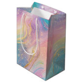 Sac Cadeau Moyen Abstrait Pastel Parties scintillant Motif sans cou (Dos Angle)