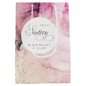 Sac Cadeau Moyen Abstrait Pastel rose violet marine douce 16 Annive (Dos)