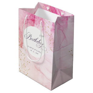 Sac Cadeau Moyen Abstrait Pastel Rose violet N'importe quel âge Ann