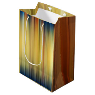 Sac Cadeau Moyen Abstrait spectre de bandes Arrière - plan bleu or