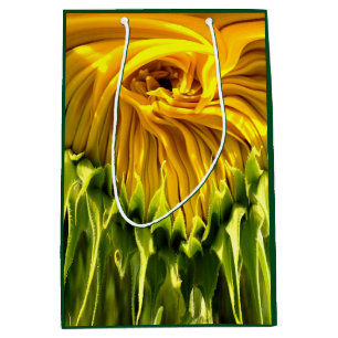Sac Cadeau Moyen Abstrait tournesol rétro funky, géométrie effrayée