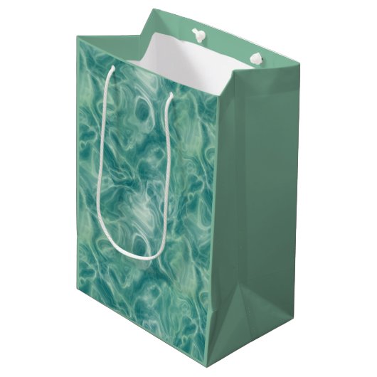 Sac Cadeau Moyen Abstrait vert turquoise (Devant Angle)