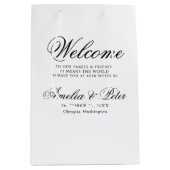 Sac Cadeau Moyen Accueil Mariage classique élégant (Devant)