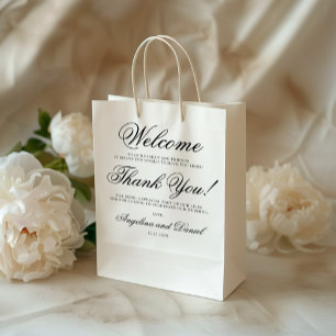 Sac Cadeau Moyen Accueil Mariage minimal élégant