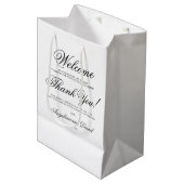 Sac Cadeau Moyen Accueil Mariage minimal élégant (Devant Angle)