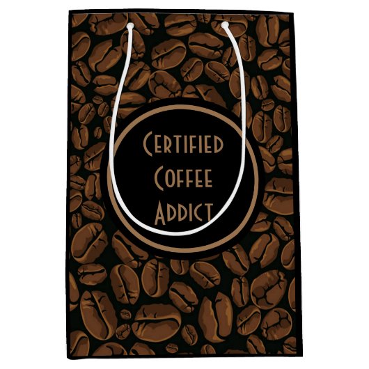 Sac Cadeau Moyen Addict certifié au café (Devant)