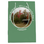 Sac Cadeau Moyen Adirondack Lean-to en automne Anniversaire Article (Devant)