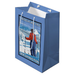 Sac Cadeau Moyen Admirer de skieur - passage de Snoqualmie,