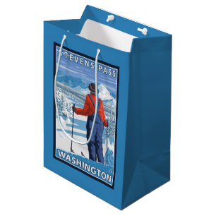Sac Cadeau Moyen Admirer de skieur - passage de Stevens, Washington