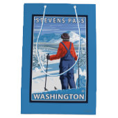 Sac Cadeau Moyen Admirer de skieur - passage de Stevens, Washington (Dos)