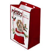 Sac Cadeau Moyen adorable Chih Tzu Chien Noël (Dos Angle)