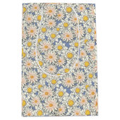 Sac Cadeau Moyen Adorable classique floral l Bleu et jaune (Devant)