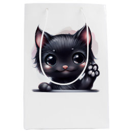 Sac Cadeau Moyen Adorable Kawaii Chat noir