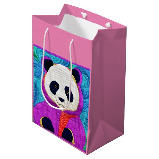 Sac Cadeau Moyen Adorable Petit Panda - Conception Plat (Devant Angle)