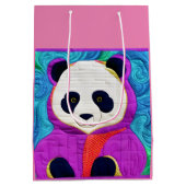 Sac Cadeau Moyen Adorable Petit Panda - Conception Plat (Dos)