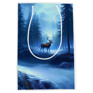 Sac Cadeau Moyen Adorable Reindeer Winter Wonderland Vacances
