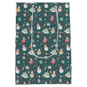 Sac Cadeau Moyen Adorable Snowman Motif de Noël (Dos)