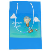 Sac Cadeau Moyen Adventure Attend Hot Air Balloon Singes Animaux (Devant)