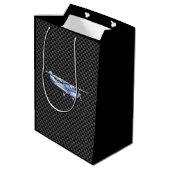 Sac Cadeau Moyen Aéronef Chrome Comme Cessna Black Carbon Fibres (Dos Angle)