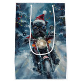 Sac Cadeau Moyen Affenpinscher Chien équitation Moto Noël (Dos)