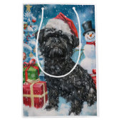 Sac Cadeau Moyen Affenpinscher Winter Wonderland Christmas Joie (Devant)