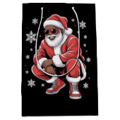 Sac Cadeau Moyen African American Christmas Pajama Xmas Afro Santa (Devant)