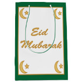 Sac Cadeau Moyen Aïd Moubarak Aïd al Fitr Moon et Stars Green (Devant)
