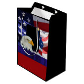 Sac Cadeau Moyen Aigle et drapeau américains patriotiques (Dos Angle)