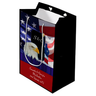 Sac Cadeau Moyen Aigle et drapeau patriotiques américains